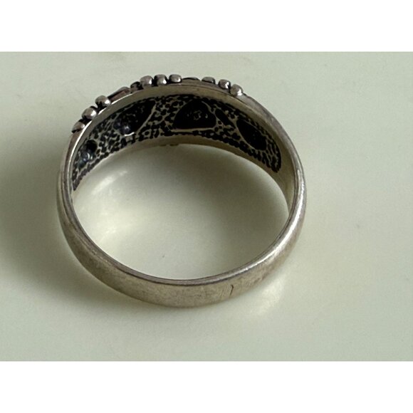 Vintage 90's WM Wheeler Mfg Black Hills Mens Oak Leaf Band Ring Sz 14.5 - Picture 5 of 8